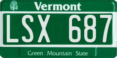 VT license plate LSX687
