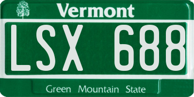 VT license plate LSX688