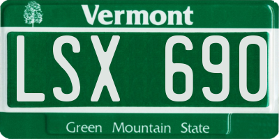 VT license plate LSX690