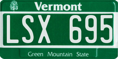 VT license plate LSX695