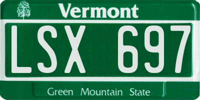 VT license plate LSX697