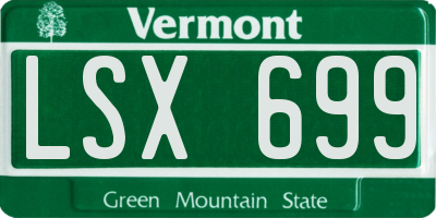 VT license plate LSX699
