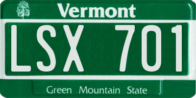 VT license plate LSX701