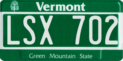 VT license plate LSX702