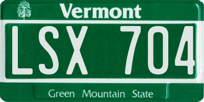 VT license plate LSX704