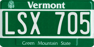 VT license plate LSX705