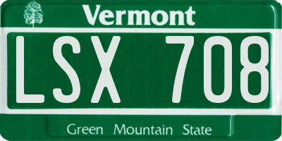 VT license plate LSX708