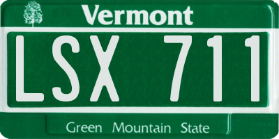 VT license plate LSX711