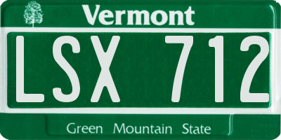 VT license plate LSX712
