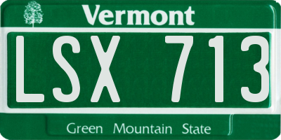 VT license plate LSX713