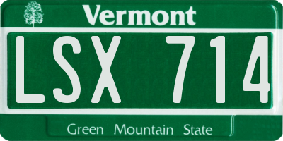VT license plate LSX714
