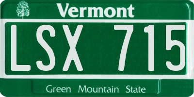 VT license plate LSX715