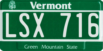 VT license plate LSX716