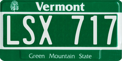 VT license plate LSX717