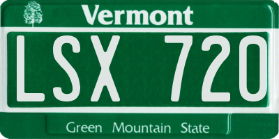 VT license plate LSX720