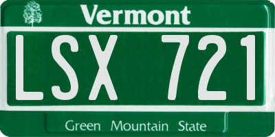 VT license plate LSX721