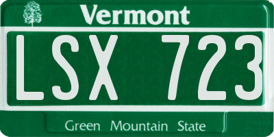 VT license plate LSX723
