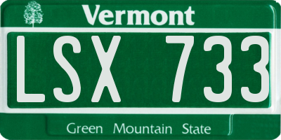 VT license plate LSX733