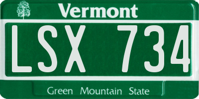 VT license plate LSX734