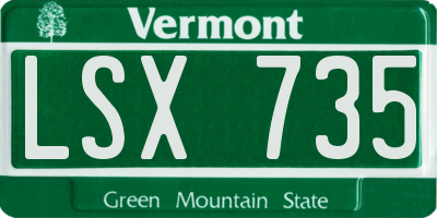 VT license plate LSX735