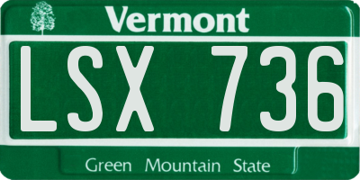 VT license plate LSX736