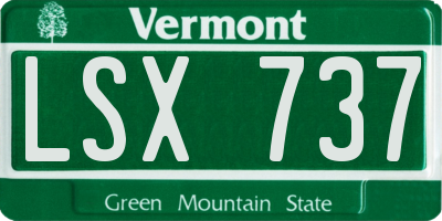 VT license plate LSX737