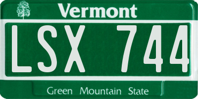 VT license plate LSX744