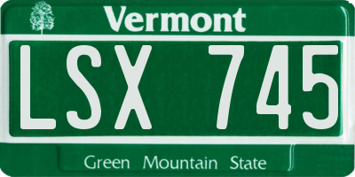 VT license plate LSX745