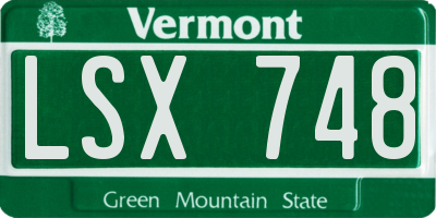 VT license plate LSX748