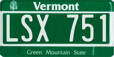VT license plate LSX751