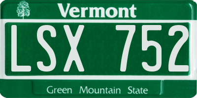 VT license plate LSX752
