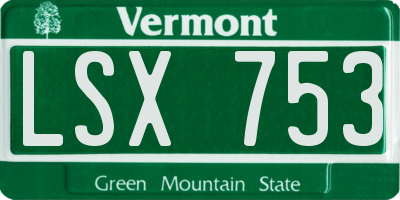 VT license plate LSX753