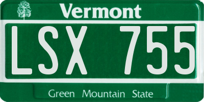 VT license plate LSX755