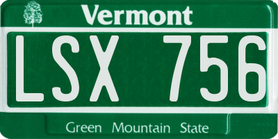 VT license plate LSX756