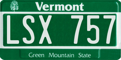 VT license plate LSX757