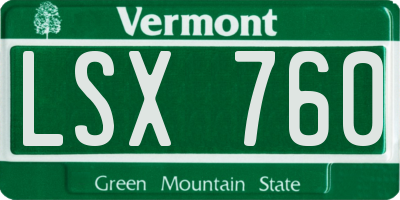 VT license plate LSX760