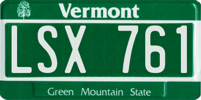 VT license plate LSX761