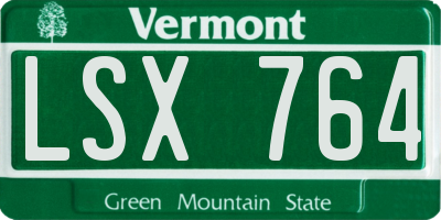 VT license plate LSX764