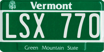 VT license plate LSX770