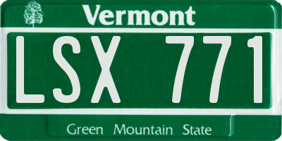 VT license plate LSX771