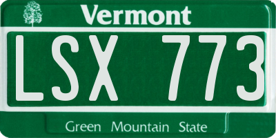 VT license plate LSX773