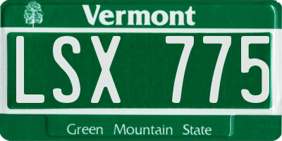 VT license plate LSX775