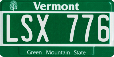 VT license plate LSX776