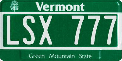 VT license plate LSX777