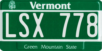 VT license plate LSX778