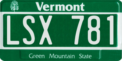 VT license plate LSX781