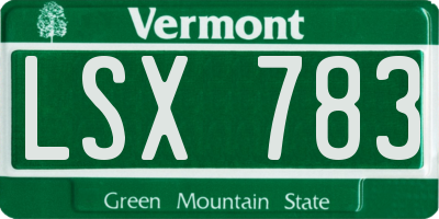 VT license plate LSX783