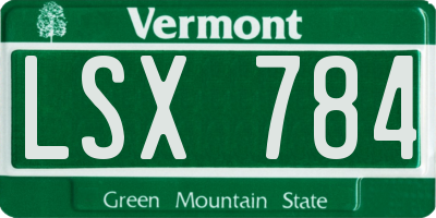 VT license plate LSX784