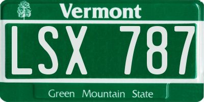 VT license plate LSX787