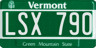 VT license plate LSX790